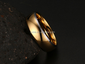 <span class=keywords><strong>Bague</strong></span> <span class=keywords><strong>en</strong></span> carbure de tungstène plaqué <span class=keywords><strong>or</strong></span> 18 carats, alliage poli bombé de 8 mm, pour les amoureux, mariage, bijoux de mariée - Product Image 5