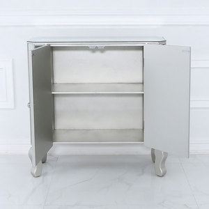 Credenza in Vetro Veneziano con Design a Specchio, Mobiletto Angolare a 2 Ante <span class=keywords><strong>per</strong></span> Camera da Letto e Soggiorno - Product Image 4