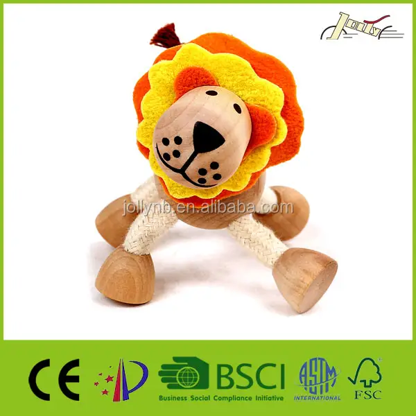 Animales para niños, juguete educativo, León animado, madera de arce orgánico 3D, decoración del hogar, arte popular tallado, grabado de China