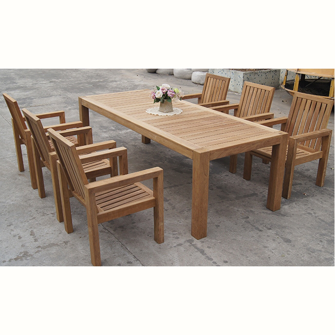 Hot sale outdoor furniture simple design Burmese teak dining set