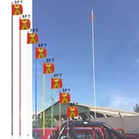 Antenne drapeau LED de haute qualité 8FT m, avec drapeau réfléchissant, fouet de sécurité pour minage