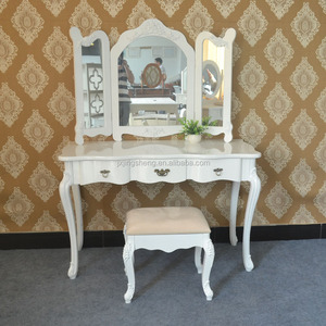 Foldable Vanity Mirror Drawers <strong>Shabby</strong> <strong>Chic</strong> <strong>Dressing</strong> <strong>Table</strong> Make up Luxury Bedroom Desk - Product Image 2