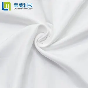 White 100% Polyester Plain Dyed Woven Fabric