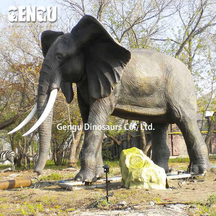 Patung Hewan Besar Ukuran Hidup Serat Kaca Gajah