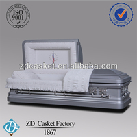 De alta calidad, precio más barato de funeral de metal de acero ataúd para la venta (1867)