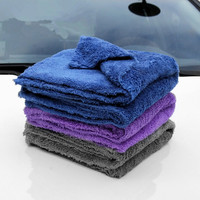 Toalla de Microfibra Premium de 500 GSM Ultra Absorbente sin Bordes para Secado de Autos, Mezcla 70/30, Paño Suave y Afelpado para Detallado Automotriz