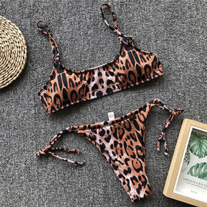 Cikini Women Beach Bikini Sexy <strong>Leopard</strong> Print Swimwear Wholesale Bathing <strong>Suits</strong> - Product Image 3