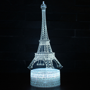 CE certificato 3D lampada da tavolo in acrilico alimentato a batteria lampade Crack ABS Base luce a Led per bambini - Product Image 1