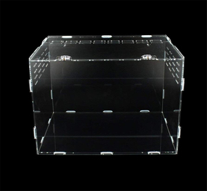 غلاف عرض الزواحف, زجاجي عرض الزواحف terrarium حالة الزواحف مع مغناطيس بلاستيك أكريليك قفص الزواحف مع مغناطيس للعنكبوت سحلية ابو بريص