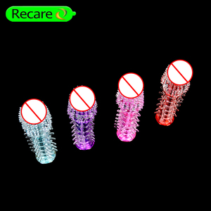 Male Enhancer Mini Sex Vibrator Transparent Silicone Crystal Condom