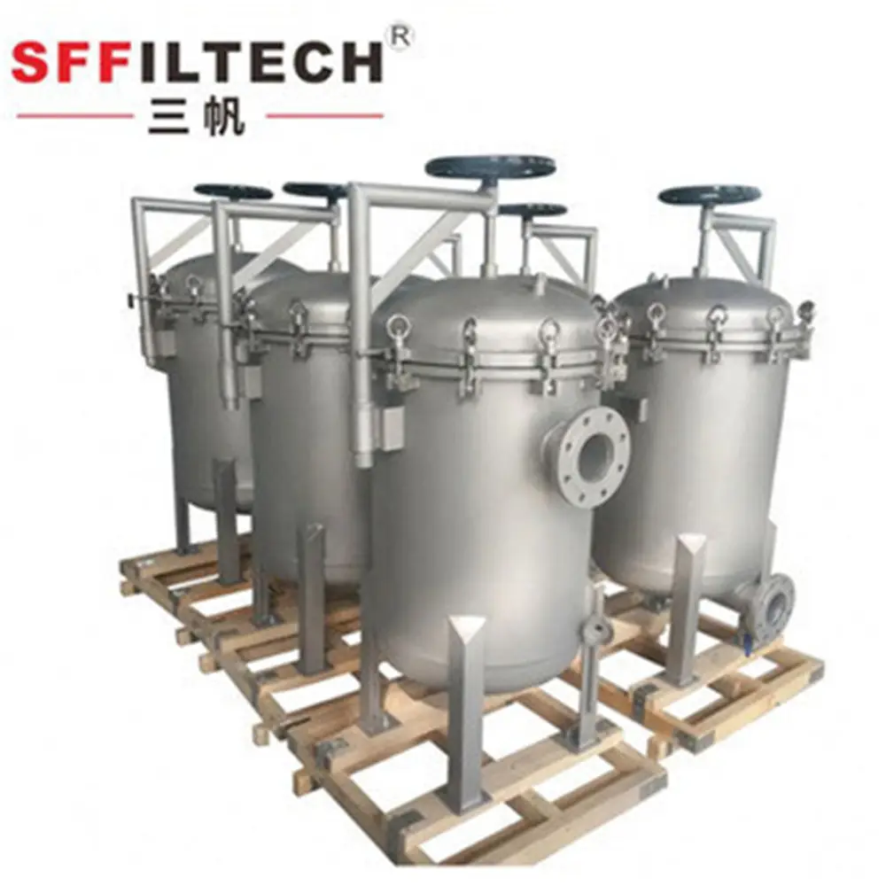 Wadah Filter tas air baja tahan karat presisi tinggi wadah kayu filtrasi, baja tahan karat 304/316 7-8 Bar atau OEM CE SGS ISO