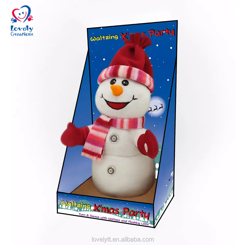 Boneco de neve de natal com 9 ", brinquedo engraçado de dança e cantar para crianças e bebês
