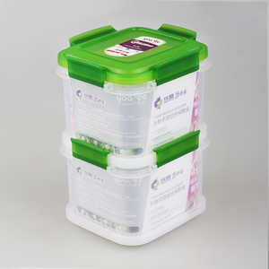 Rõ Ràng Nhựa Mới Hiện Đại Khuyến Mại Quà Tặng <span class=keywords><strong>Cube</strong></span> Kích Thước 2 Lớp Nhấp Vào Khóa Crisper Hộp Lưu Trữ Hộp & Thùng Container Thực Phẩm Có Nắp - Product Image 5