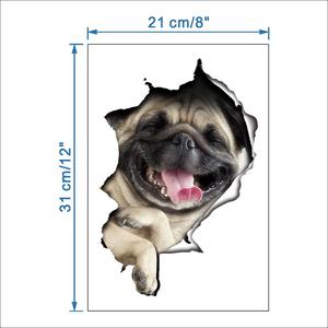 Adesivo De Parede Banheiro Adesivos Furo Vista Vivid Cães gatos 3D Banheiro Decoração de Casa Animais de Vinil Decalques de Arte Adesivos de Parede Parede Poster - Product Image 4