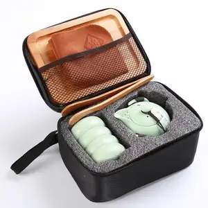 Портативный чайный набор для путешествий, керамические чайные чашки в подарочных пакетиках, набор чайных чашек