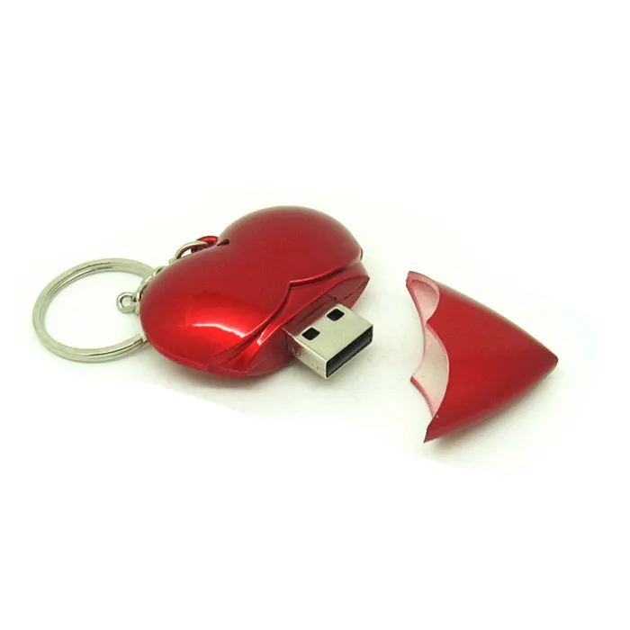 Plastic lovely Heart Shape USB Memory Sticks USB 2.0 Flash Pen Drive For Gift