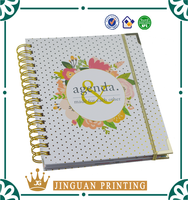 Agenda de journal à spirale planificateur, journal hebdomadaire à spirale, couverture rigide, haute qualité