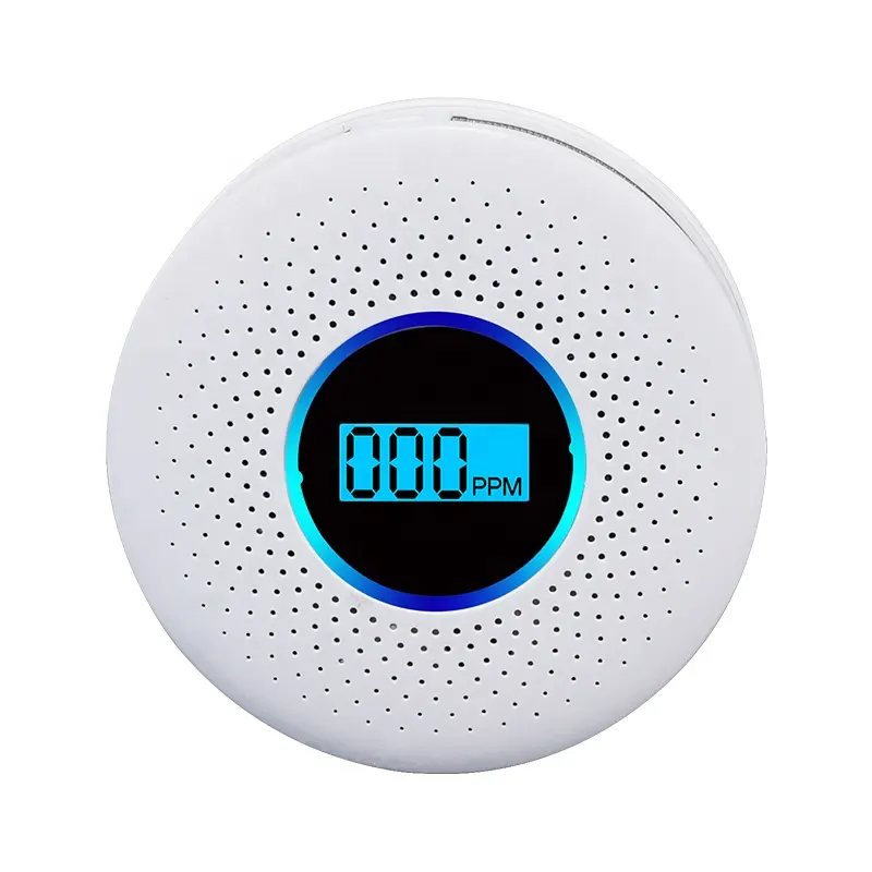 Combinatie Gasdetector Koolmonoxide Co Gas Alarm Security Fire Alarmsmoke En Carbon Met Display Thuis 2 In 1 Ce Wit JT-COSA521B