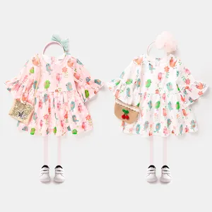 中国工厂衣服可爱的婴儿连衣裙女孩与鸟打印