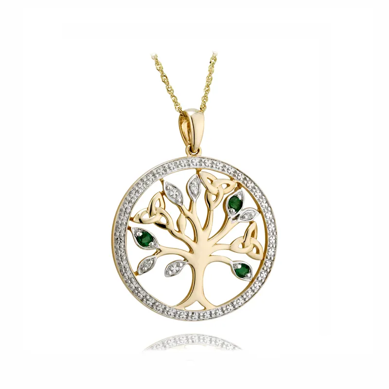 2She High Quality gold plated tree of life fashionable new design jewelry necklace