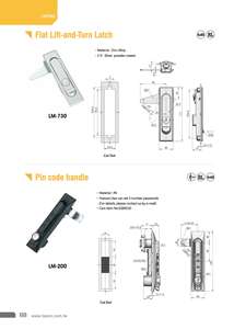 กุญแจล็อคตู้ไฟฟ้าอุตสาหกรรม LM-730 แบบมือจับบานพับ กดปุ่มล็อคแบบลูกเบี้ยว ยกและหมุน - Product Image 2