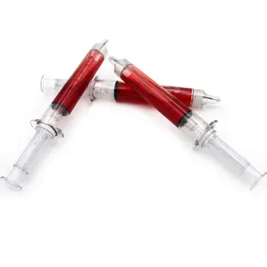 Promotionele grote grote naald tubing vormige spuit balpen liquid drijvende bloedlancet pen
