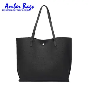 Fashion simple style vegan leather tote bag