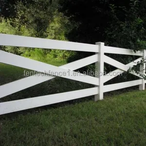 Good quality PVC Vinyl Livestock Fence Cross Rail Horse Fence