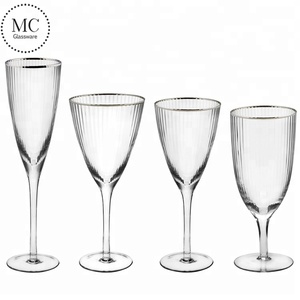 Commercio all'ingrosso di oro bordato da sposa d'epoca bicchieri di vino - Product Image 6