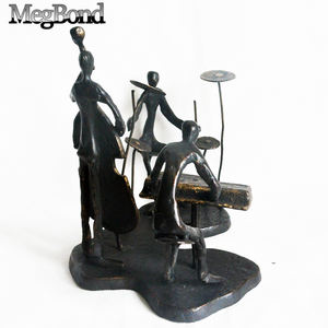 Art abstrait en fonte bande Performance Statue belle métal intérieur musicien Sculpture pour la maison ornement métal artisanat produit - Product Image 4