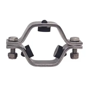 Stainless steel ss304 hexagon pipe hanger/holder/clip/support with rubber insert PVC sleeve