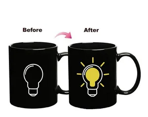 ספלי קפה קסם קרמיקה/כוסות לשינוי צבע מותאמים אישית ספלי קפה שחורים כוס קפה מגניב קפה וכו' בתי קפה