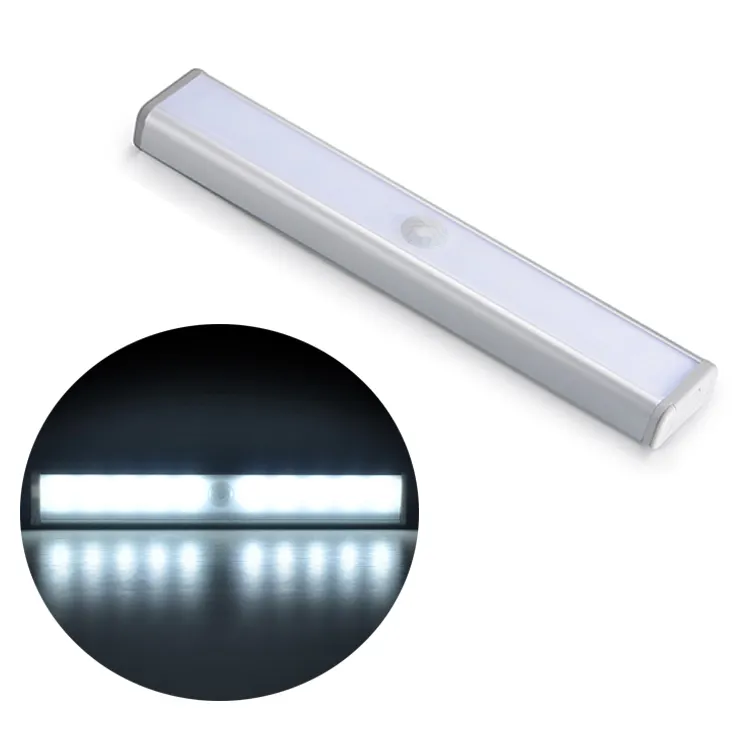 Factory sale Rechargeable Magnetic Stick-on Anywhere 10-LED USB Charging Wireless Motion Sensing Closet Cabinet LED Night Light