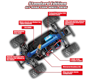 Huihoshi — camion <span class=keywords><strong>Monster</strong></span> <span class=keywords><strong>Truck</strong></span> reo, <span class=keywords><strong>jouet</strong></span> avec échelle de 1:16, 4WD, hors route, cadeau, <span class=keywords><strong>voiture</strong></span> RC, 1635 - Product Image 3