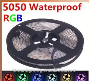 El mejor precio! Impermeable rgb led la tira 5050 5m 300 leds smd dc 12v de colores de luz led de la cinta