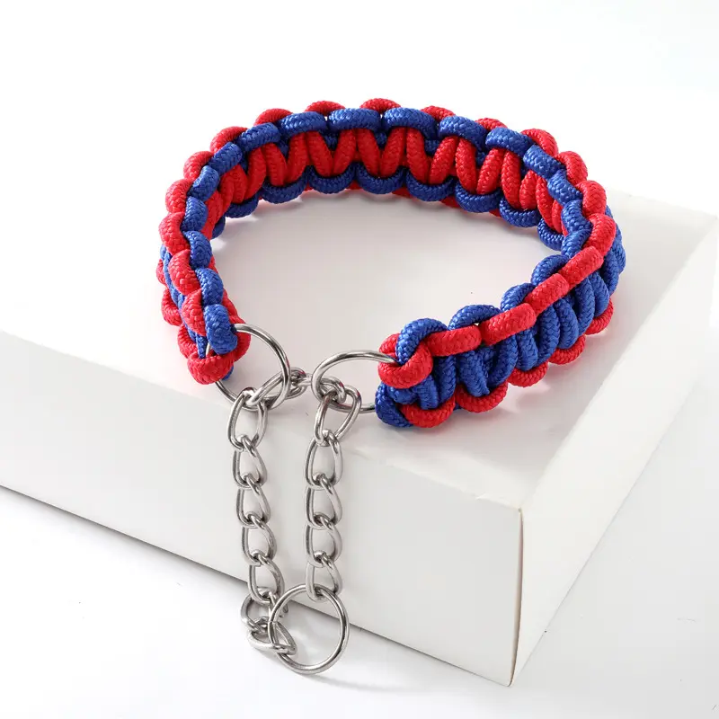 Collar de nailon para perros grandes y grandes, cadena de pelo dorado, accesorios para mascotas, venta al por mayor