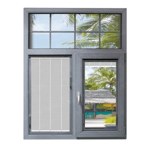 Ventana francesa de <span class=keywords><strong>pvc</strong></span>, ventana gris, perfil de persianas upvc - Product Image 1