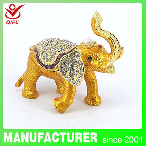 Decoración para el hogar de metal de recuerdos caja de joyería de bronce elefante y el sexo las mujeres( qf3764) - Product Image 1