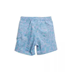 Custom Children Boys Beachwear Zipper Pocket Print Swim Trunks Kids Board Shorts