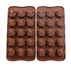 Moldes Divertidos de Cerdito, Moldes de Silicona Reutilizables Ecológicos para Hacer Jabón, Caramelos, <span class=keywords><strong>Fondant</strong></span>, Chocolate, Herramientas de Repostería con Forma de Animal - Product Image 2