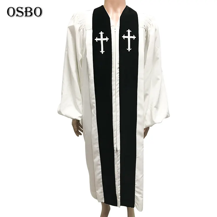Robe de chorale blanche pour hommes, sur mesure, chorale d'église, de 21 couleurs