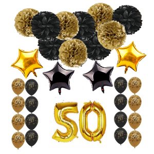 Palloncini per Festa di Compleanno 30 Anni, Decorazioni, Grande Palloncino in Foil '30 Years', Palloncini in Lattice Bianchi e Neri - Product Image 3