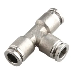 SS316 Union TEE SSPE Push Fit Connection Pneumatic Stainless Steel Fitting