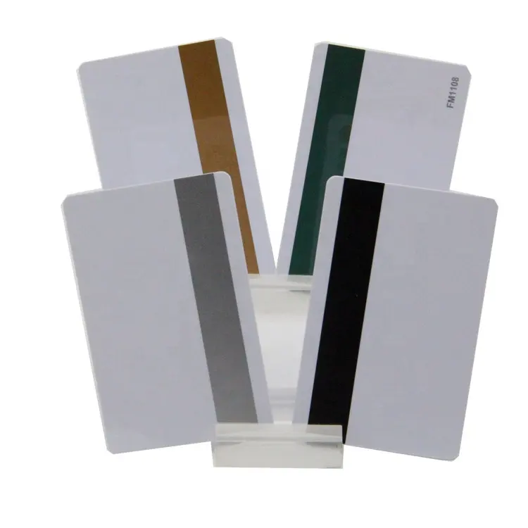 Su misura Bianco Personalizzato Loco/Hico 2750Oe Carte a Banda Magnetica Stampabile di Plastica di Sicurezza Magnetico Della Carta del Pvc