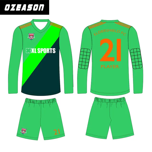 Jersey Kiper Desain Kustom Kaus Sepak Bola Kiper Profesional Seragam Sepak Bola Sublimasi Baju Sepak Bola