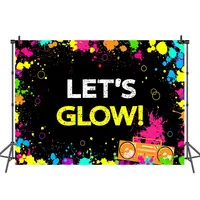 Hadi Glow Tema Doğum Günü Partisi Dekorasyon Afiş Arka Plan Kızdırma Neon Parti Fotoğraf Backdrop