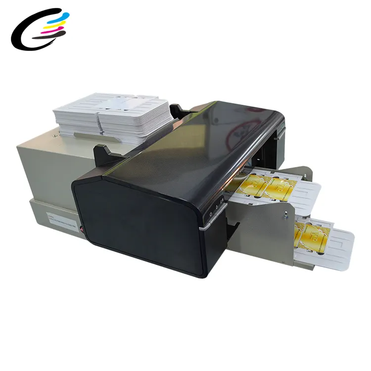 Impresora profesional de tarjetas de visita de inyección de tinta de bajo costo FCOLOR para impresión de tarjetas de identificación de PVC