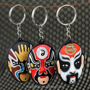 Opéra <span class=keywords><strong>de</strong></span> Pékin Masques pvc porte-clés, éléments Chinois Opéra <span class=keywords><strong>de</strong></span> pékin maquillage pvc porte-clés - Product Image 1
