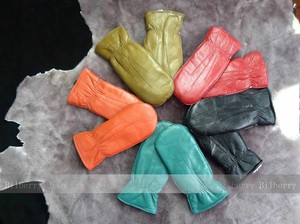 Señora Bebé <span class=keywords><strong>Manopla</strong></span> Invierno Guantes <span class=keywords><strong>de</strong></span> Cuero <span class=keywords><strong>de</strong></span> piel <span class=keywords><strong>de</strong></span> Cabra Genuina - Product Image 4