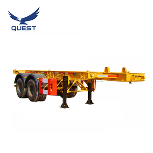 <span class=keywords><strong>Plataforma</strong></span> Semi <span class=keywords><strong>remolque</strong></span> contenedor <span class=keywords><strong>2</strong></span> <span class=keywords><strong>ejes</strong></span> 20ft esqueleto Semi <span class=keywords><strong>remolque</strong></span> contenedor utilizado en el puerto - Product Image 1